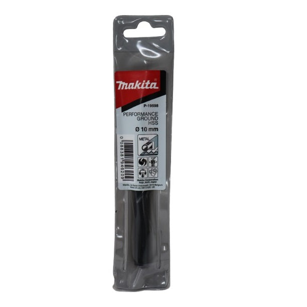Makita Performance Ground HSS Drill Bit Black 10mm P-19598 | Precision Engineered for Metal Drilling