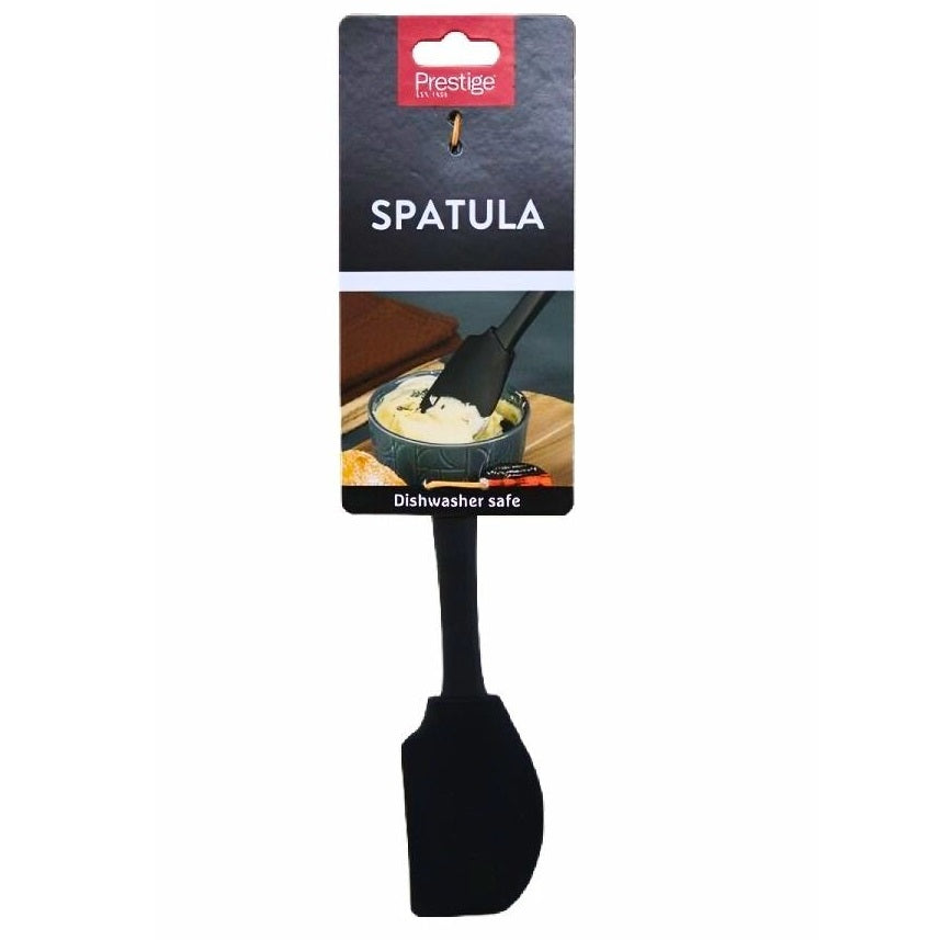 Prestige Dishwasher Safe Spatula Black 52401 | Made from Soft Silicone | Easy Grip Soft Touch Handle for Comfort and Control | Heat Resistant to 210 Degree Celsius