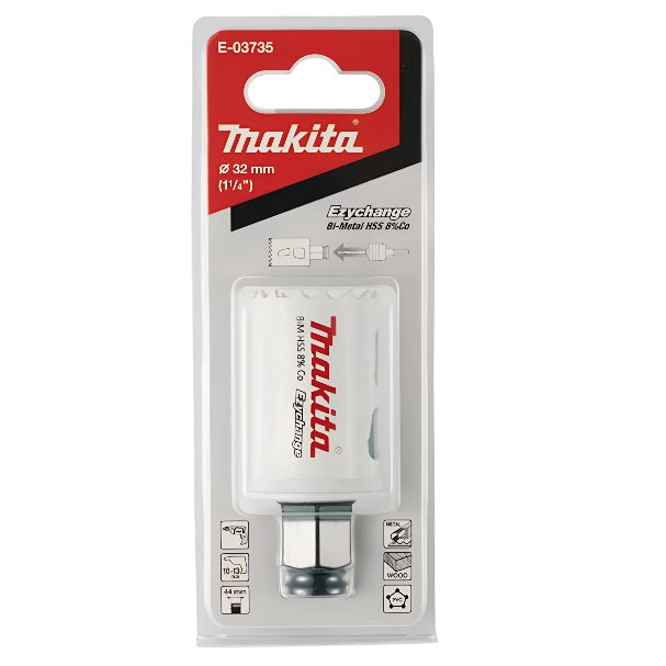 Makita Ezychange High Speed Steel Bi-Metal Hole Saw White and Black 32mm E-03735