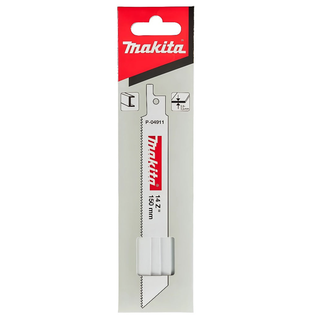Makita Chrome Vanadium Reciprocating Blade White 150mm P-04911 | 14 Teeth Per Inch | Heavy-Duty Wood Cutting