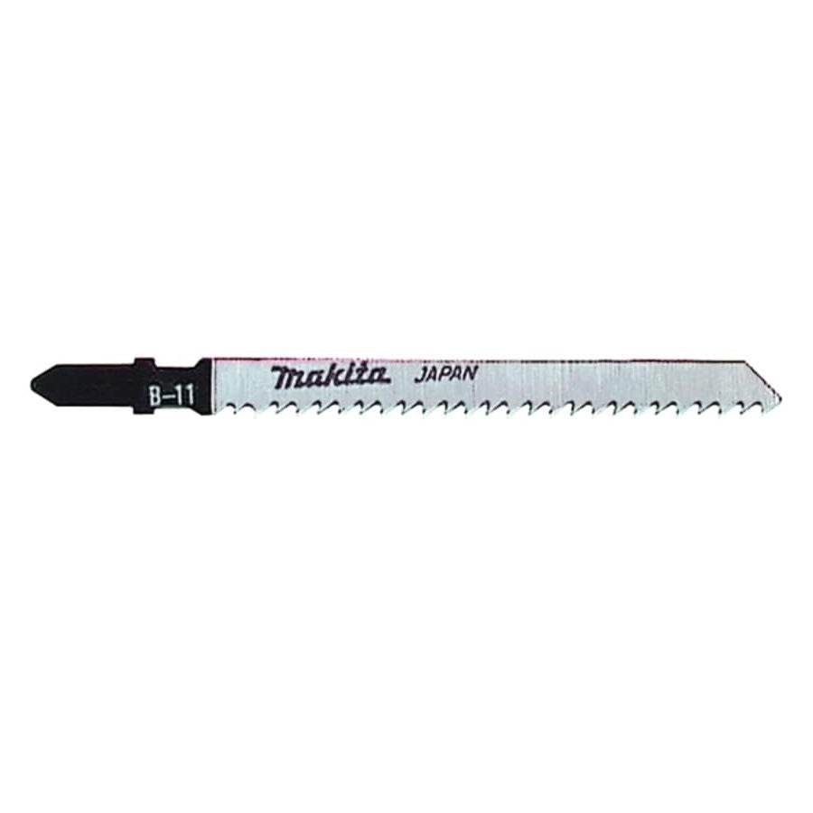 Makita B-11 Jigsaw Blades Silver 100mm Pack of 5 A-85634 | T101B | 9TPI | HCS | For Cutting Plastic-PVC and Plywood