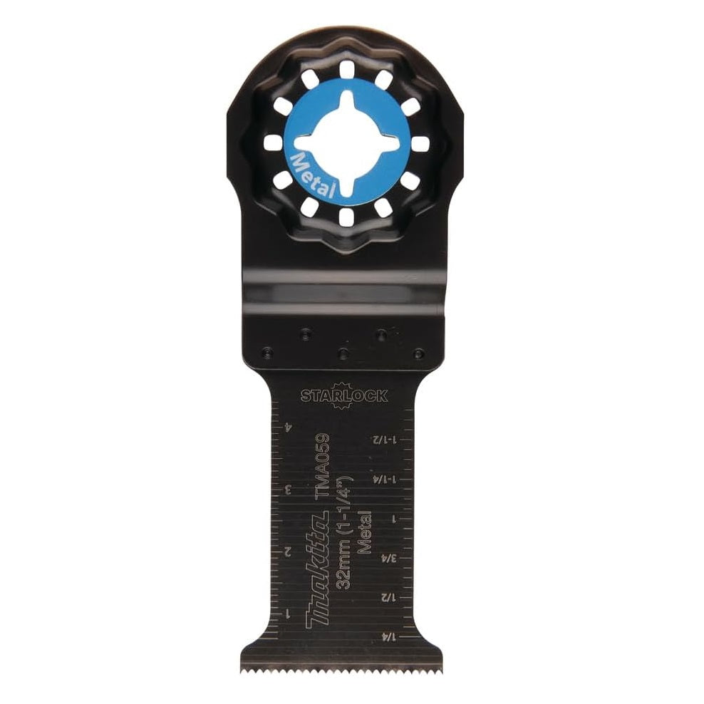 Makita Starlock TMA059 BIM Metal Cutting Blade Black 32mm x 50mm B-64939 | For Metal-Wood-Epoxy and Aluminium | Oscillating Multi-Tool Accessory | 20 TPI | For Plunge Cutting
