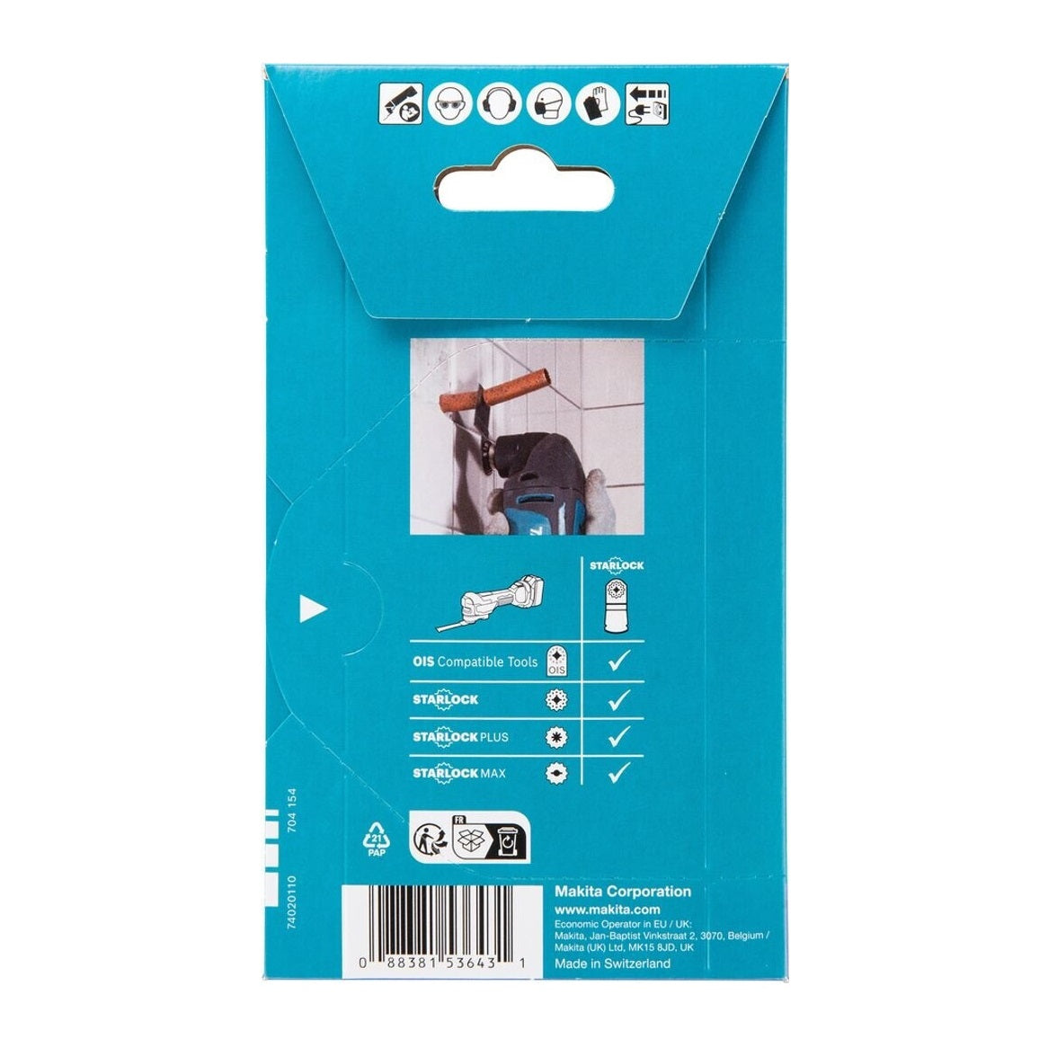 Makita Starlock TMA059 BIM Metal Cutting Blade Black 32mm x 50mm B-64939 | For Metal-Wood-Epoxy and Aluminium | Oscillating Multi-Tool Accessory | 20 TPI | For Plunge Cutting