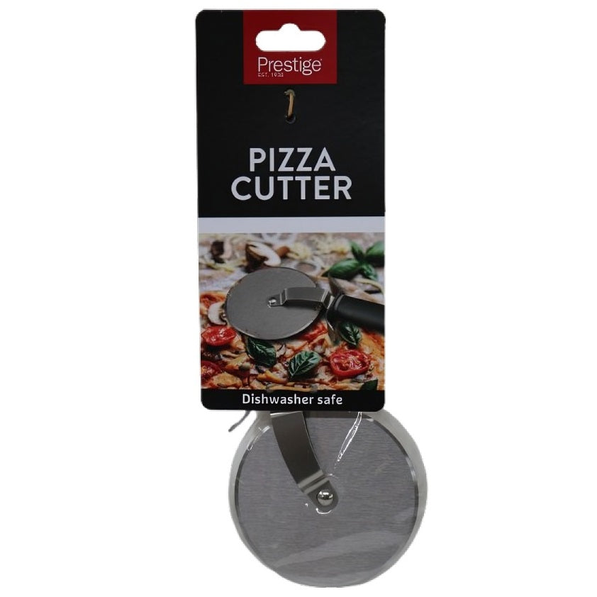 Prestige Dishwasher Safe Pizza Cutter Black and Chrome 52523 | Durable Stainless Steel Head | Easy Grip Handle for Comfort and Control