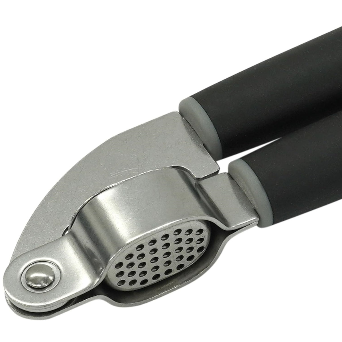 Prestige Dishwasher Safe Garlic Press Black and Chrome 52522 | Durable Stainless Steel Head | Easy Grip Handle for Comfort and Control