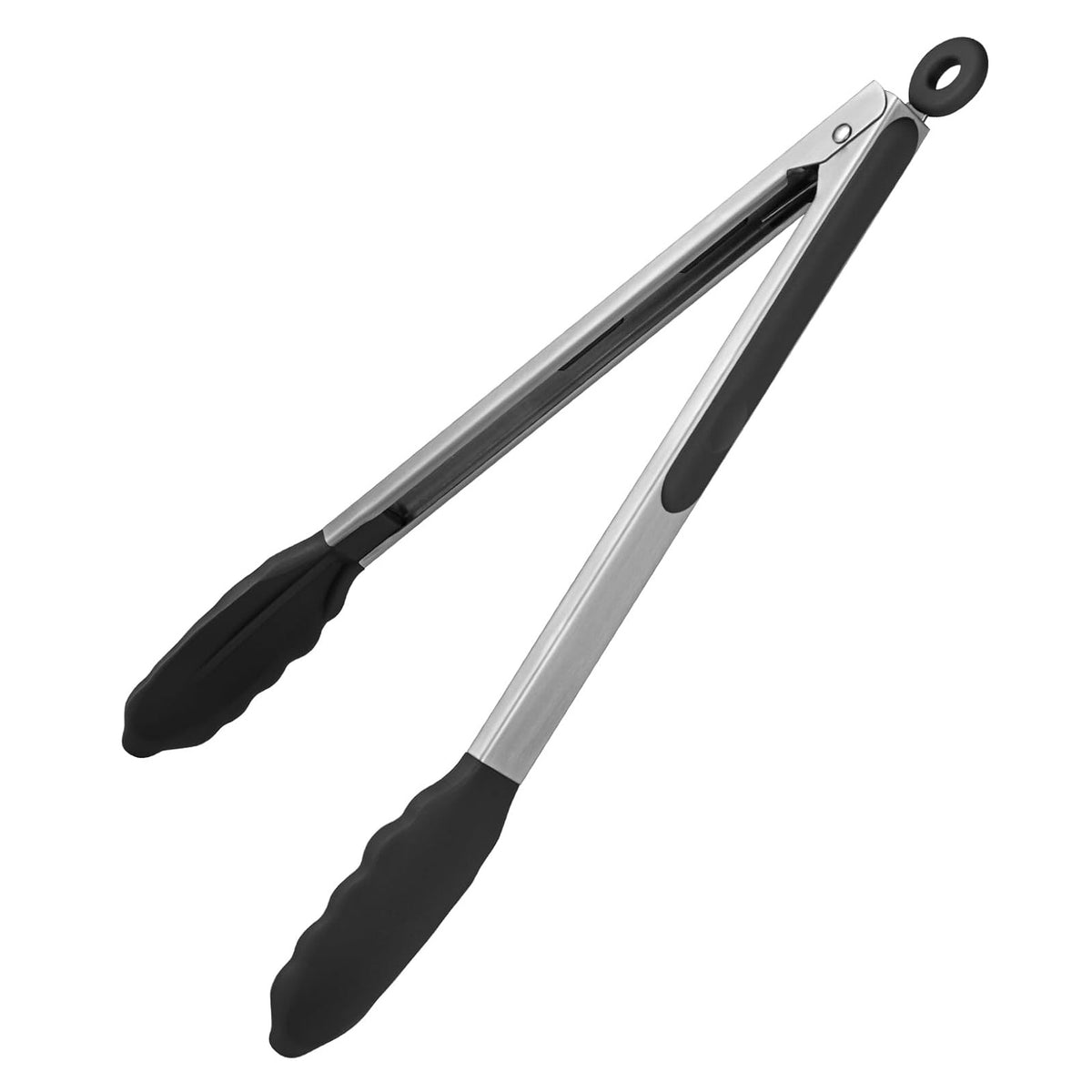 Prestige Dishwasher Safe Tongs Black and Chrome 54290 | Durable Stainless Steel | Easy Grip Handle for Comfort and Control | Heat Resistant to 210 Degree Celsius