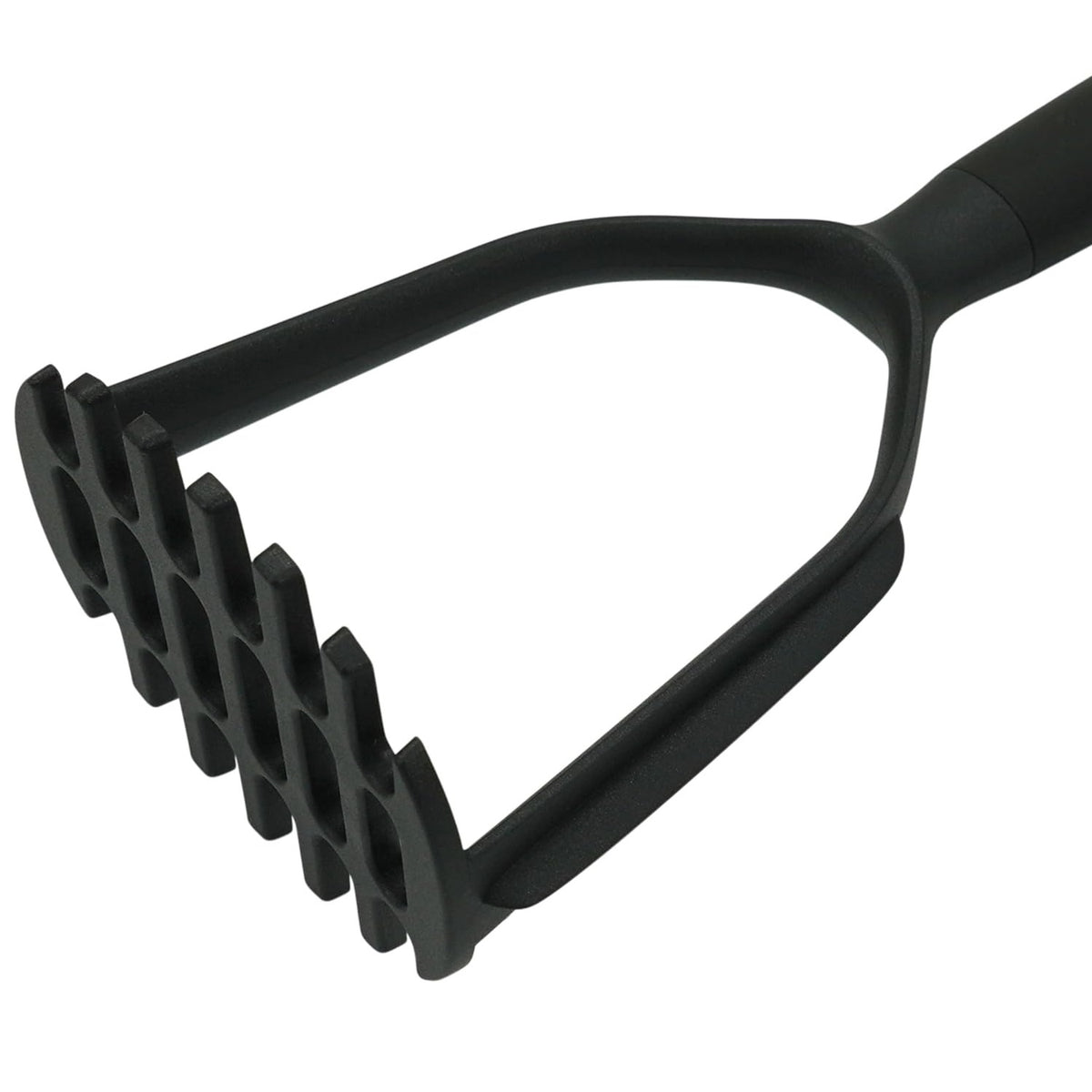 Prestige Potato Masher with Scraper Black 52119 | Made From Durable Nylon | Easy Grip Soft Touch Handle for Comfort and Control | Heat Resistant to 210 Degree Celsius