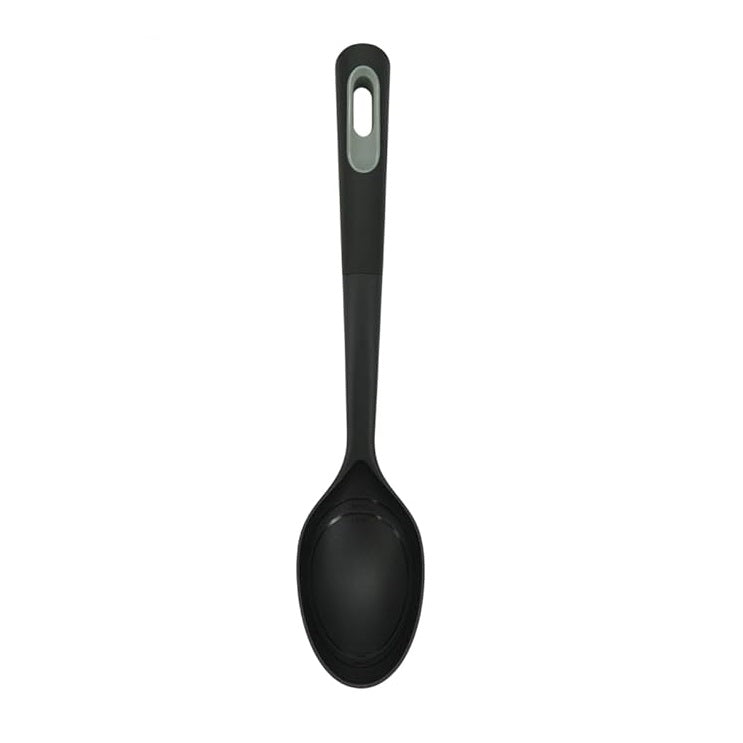 Prestige Dishwasher Safe Solid Spoon Black 52115 | Made From Durable Nylon | Easy Grip Soft Touch Handle for Comfort and Control | Heat Resistant to 210 Degree Celsius