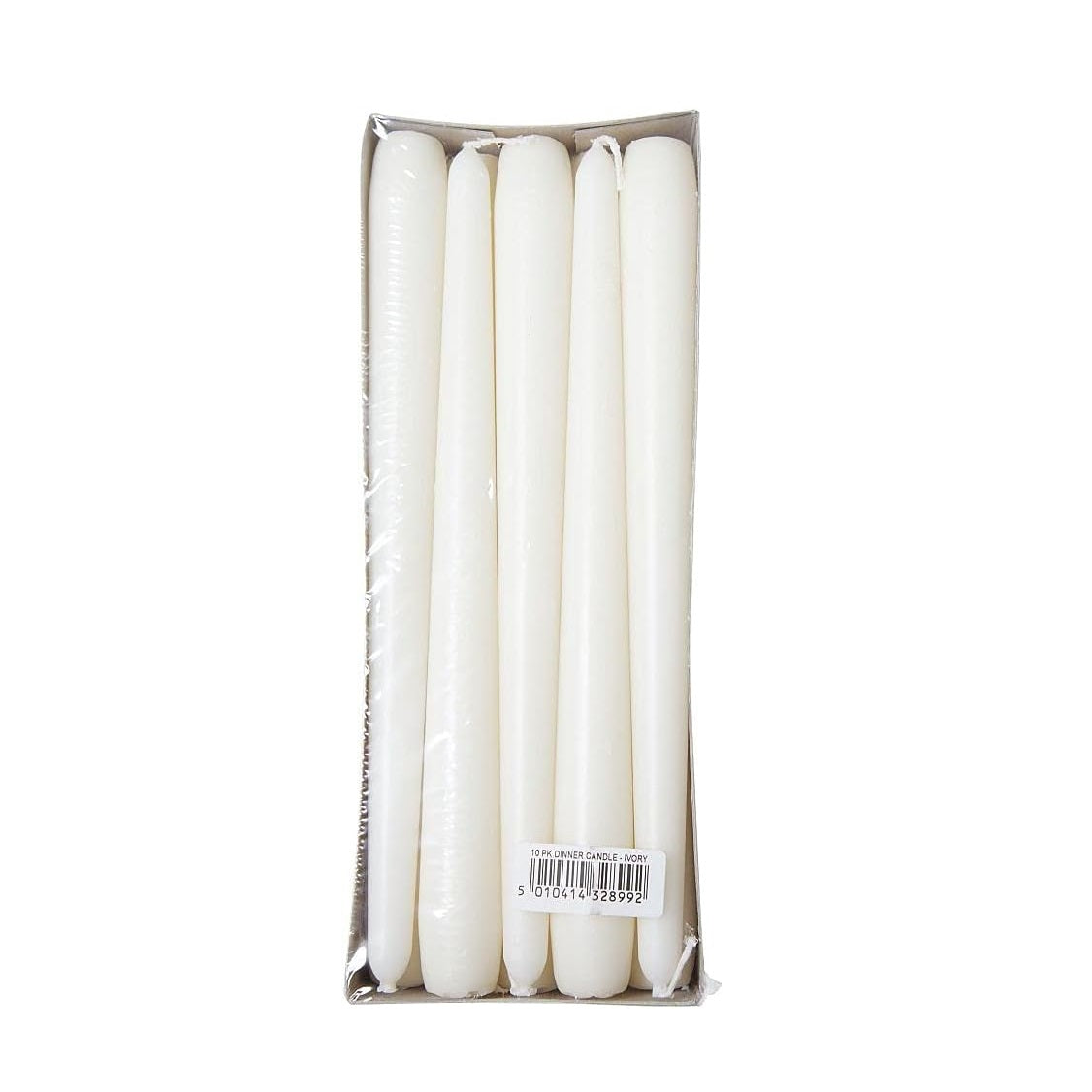 Prices Multi-Purpose Unscented Dinner Candles Ivory 25cm x 9.4cm x 4cm Pack of 10 CDD000616 | Long Burning Taper Candles | For Dining and Events