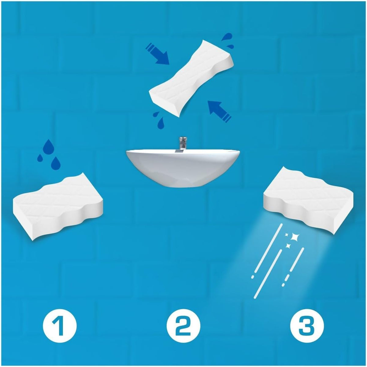 Flash Magic Eraser Extra Power Sponge White Pack of 1 HOFLA017 | Removes Tough Dirt and Grime | Multi-Surface Cleaner | For Walls-Floors-Tiles and More