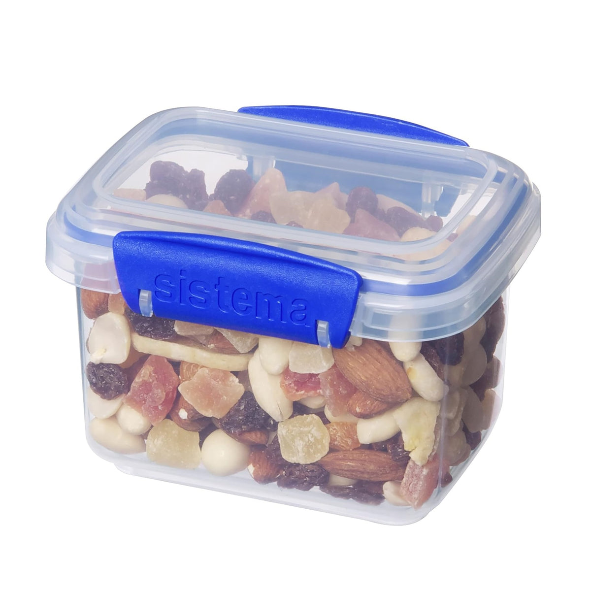 Sistema Klip It Food Storage Container Clear 11.43cm x 8.89cm x 8.13cm 400ml 1540 | BPA and Phthalate Free | Airtight Lid | With Easy-Lock Clips | Stackable
