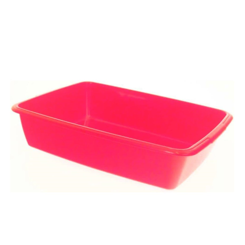 Whitefurze Plastic Cat Litter Tray Assorted Colours 46cm Pack of 1 P0303 | Durable and Lightweight | Open-Top Design for Easy Cleaning