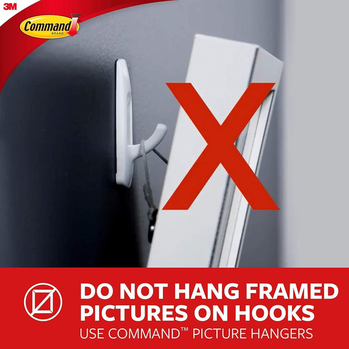 Command 3M Mini Hooks with Strips White Pack of 6 17006 | Damage-Free Hanging | Holds 225g | 6 Hooks and 8 Strips | For Home and Office Use | No Tools Required