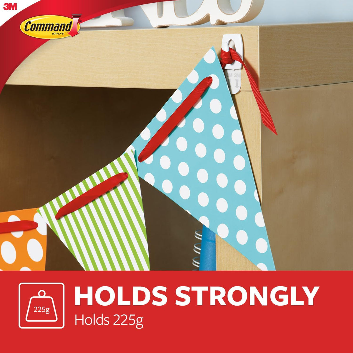 Command 3M Mini Hooks with Strips White Pack of 6 17006 | Damage-Free Hanging | Holds 225g | 6 Hooks and 8 Strips | For Home and Office Use | No Tools Required