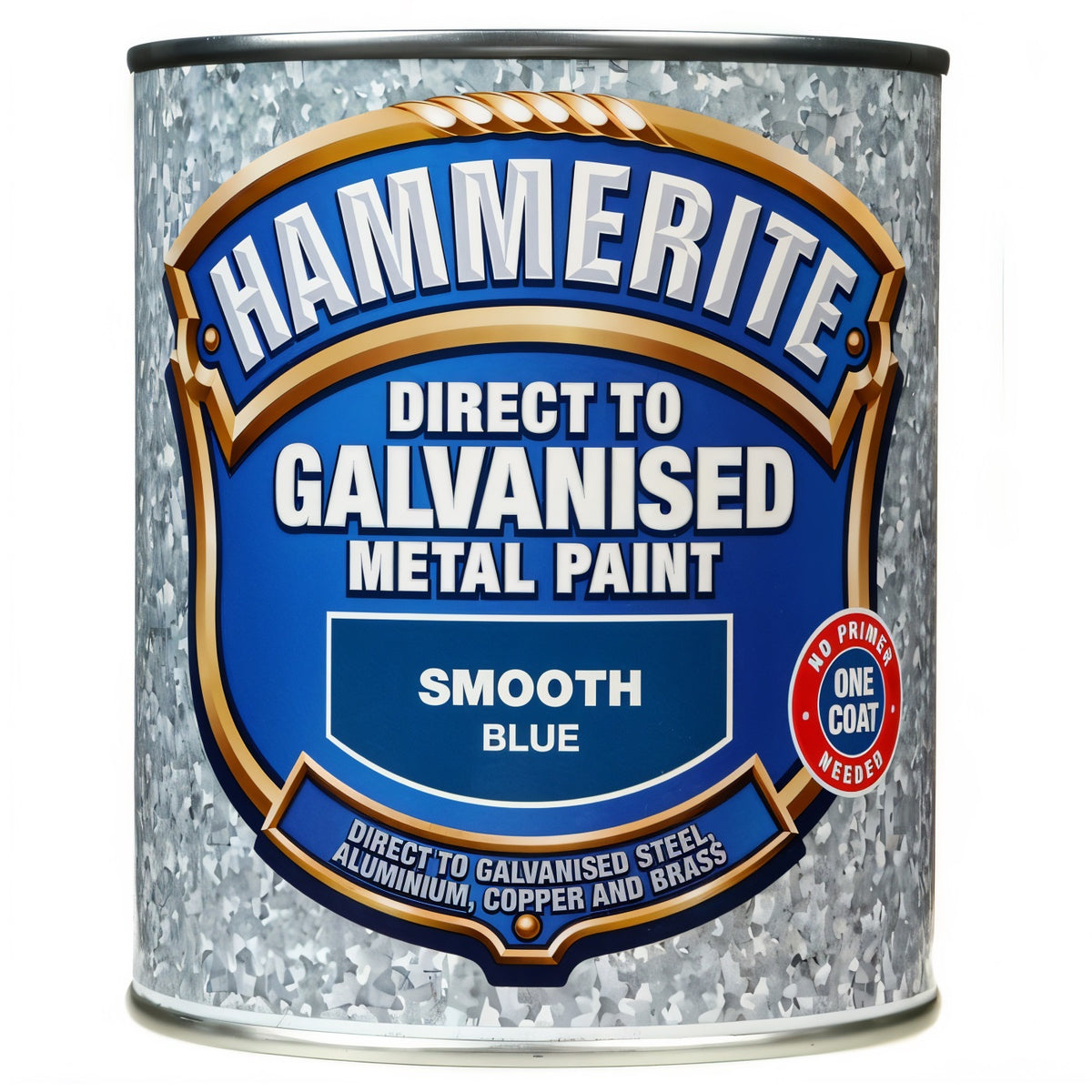 Hammerite Direct to Galvanised Metal Paint Smooth Blue 750ml 5097054 | Direct to Galvanised Steel - Aluminium - Copper and Brass | One Coat - No Primer Needed