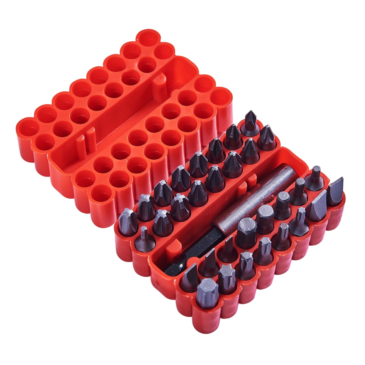 Amtech Chrome Vanadium Steel Power Bit Set Metallic Grey Pack of 33 L3300 | Pozi-Phillips-Slotted-Torx and Hex Bits | Strong and Durable | With Storage Holder | Ideal for DIY and Repairs