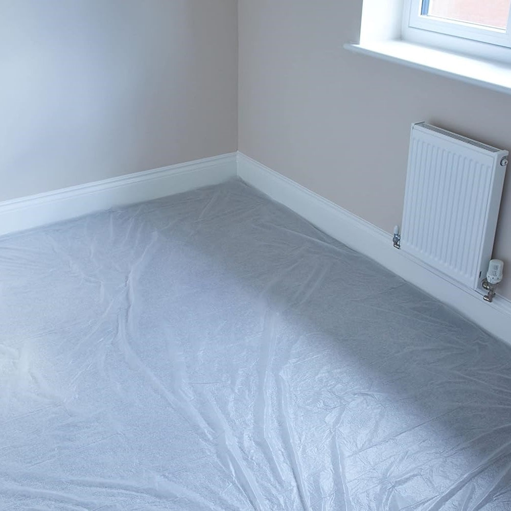 ProDec Polythene Dust Sheet Clear 3.7Mtr x 2.7Mtr PDPY001 | Lightweight-Waterproof and Dustproof | Protective Cover for Decorating and DIY Tasks