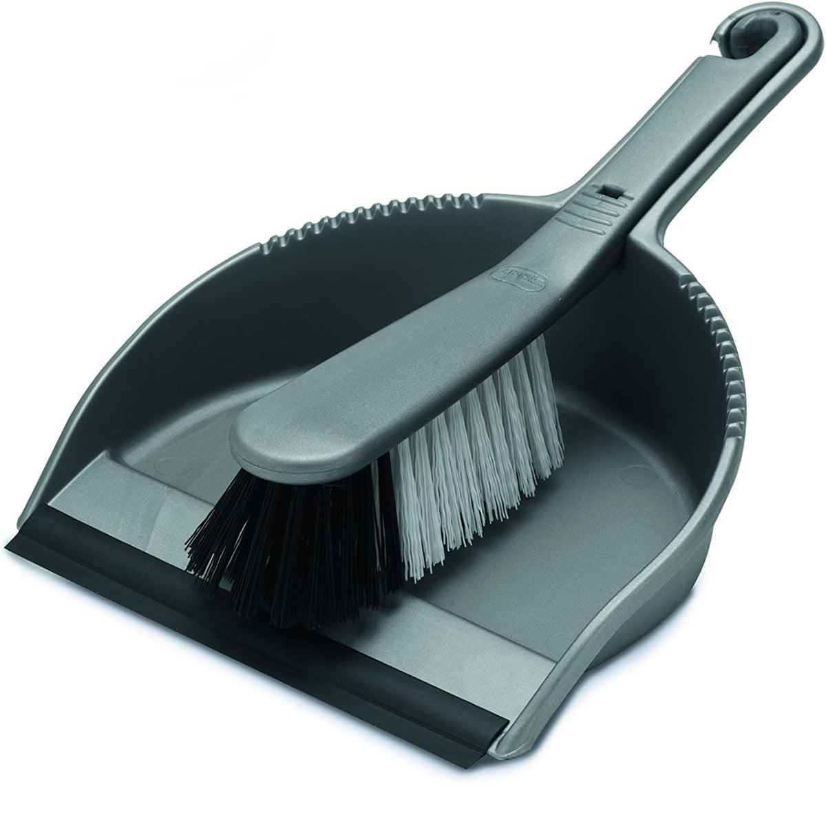 Addis Dustpan and Brush Set Grey 510390 | Soft Grip Handle | Ideal for Home-Office and Kitchen Cleaning