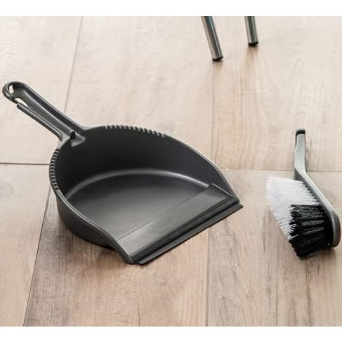 Addis Dustpan and Brush Set Grey 510390 | Soft Grip Handle | Ideal for Home-Office and Kitchen Cleaning