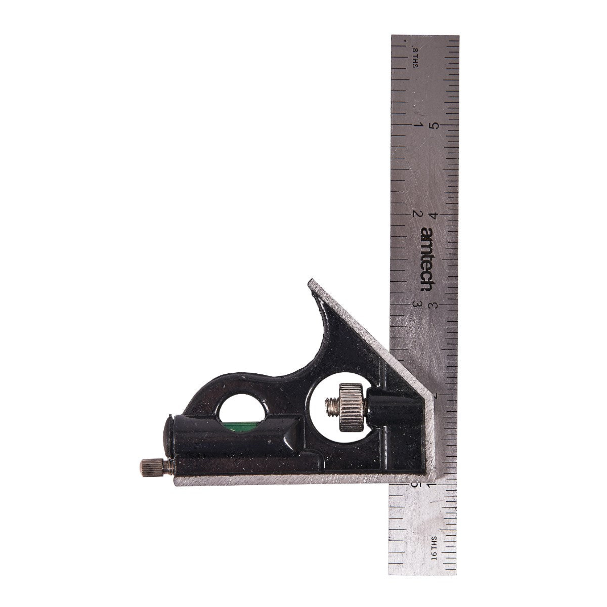 Amtech Heavy Duty Combination Square Grey 6-Inch P4020 |  Aluminium Body with Hardened Steel Blade | Built-In Spirit Level and Scriber | Measuring Tool | Strong and Lightweight