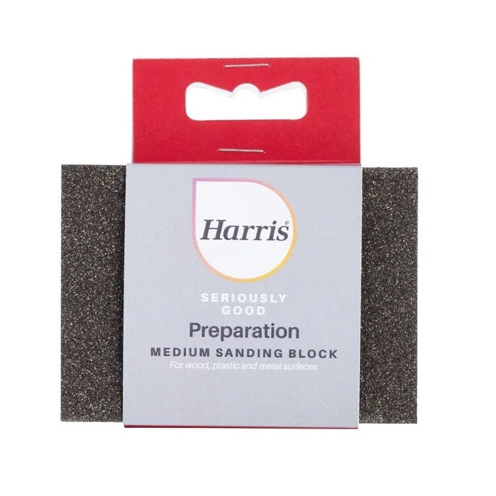 Harris Seriously Good Preparation Sanding Block Black Medium 6.8cm x 9.8cm x 2.6cm 102064322 | For Wood-Plastic and Metal Surfaces | Durable | Reusable Surface Preparation Tool