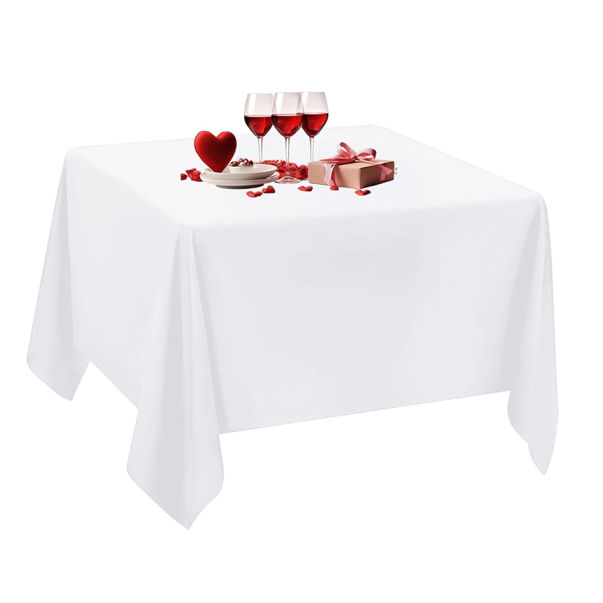 DID Party Table Covers White 54-Inch x 54-Inch Pack of 2 PY0606 | Plastic Tablecloths | Spill-Proof and Easy to Clean | Ideal for BBQs-Birthdays-Picnics and More