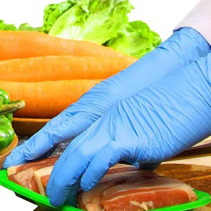 DID Vinyl Single Use Gloves Blue Medium Pack of 100 WW9173 | Powder-Free | Ambidextrous | Non-Sterile | Disposable Gloves | For Cleaning-Food Handling and General Purpose