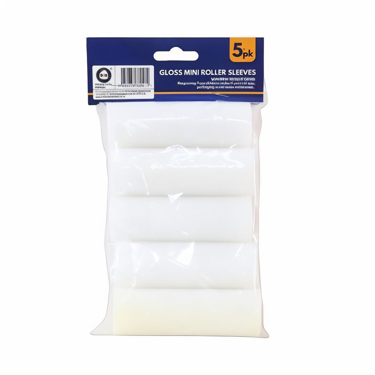 DID Gloss Mini Roller Sleeves White Pack of 5 HW6047 | For Use with Gloss - Primers - Acrylic and Synthetic Varnishes