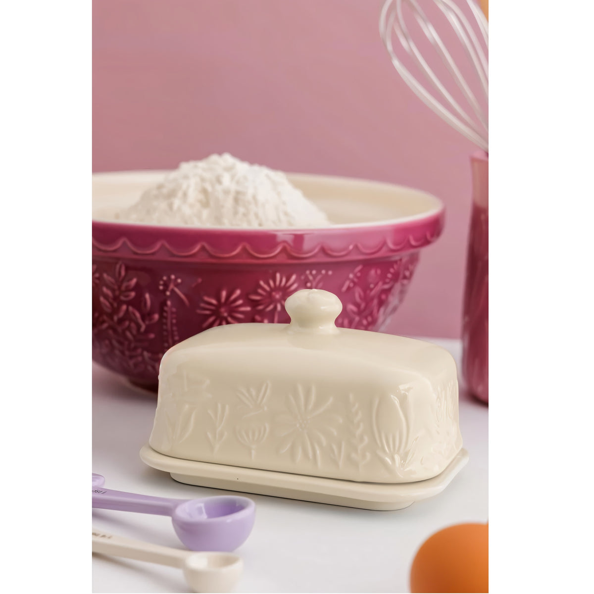Mason Cash In The Meadow Butter Dish Beige 2002.316 | Dishwasher Safe