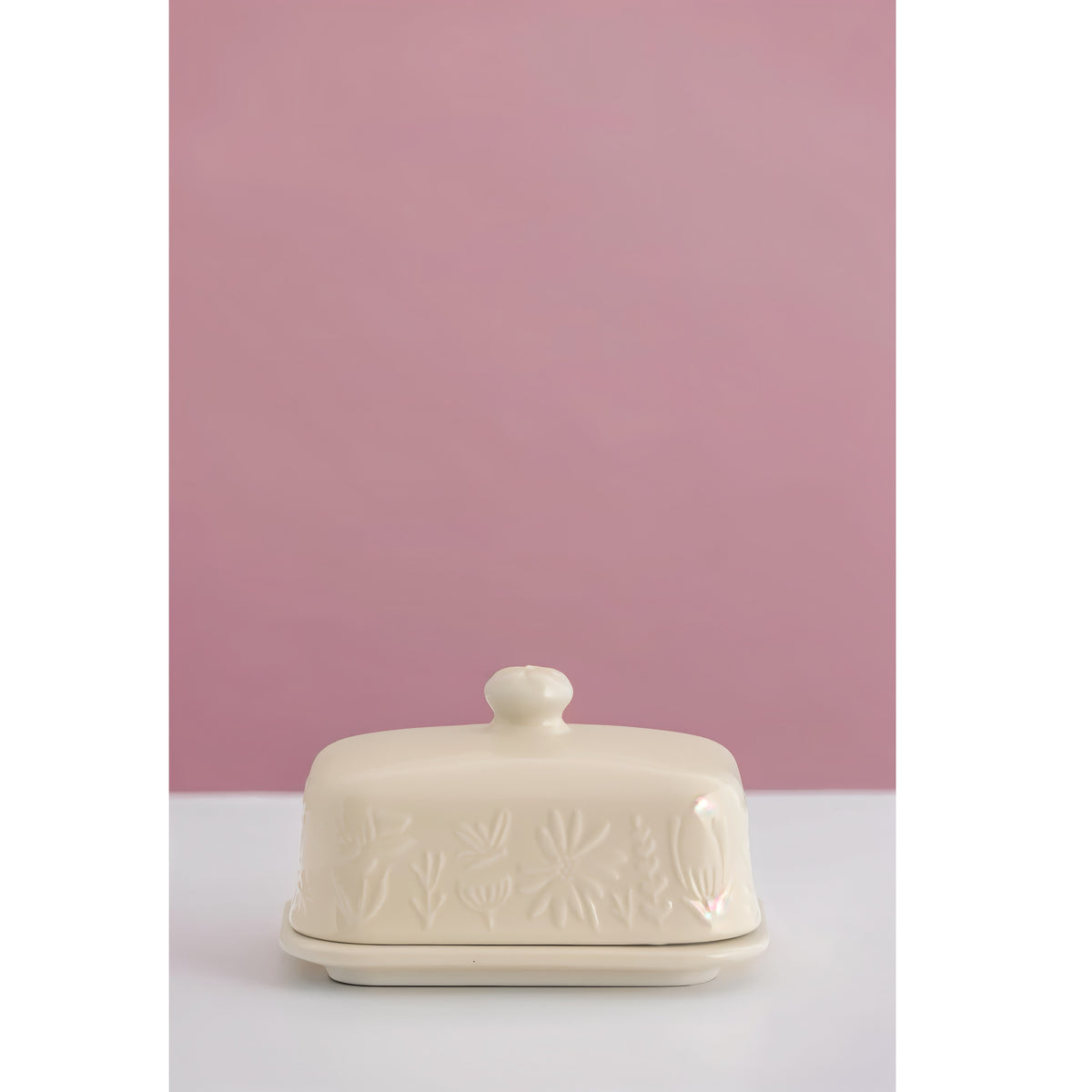 Mason Cash In The Meadow Butter Dish Beige 2002.316 | Dishwasher Safe