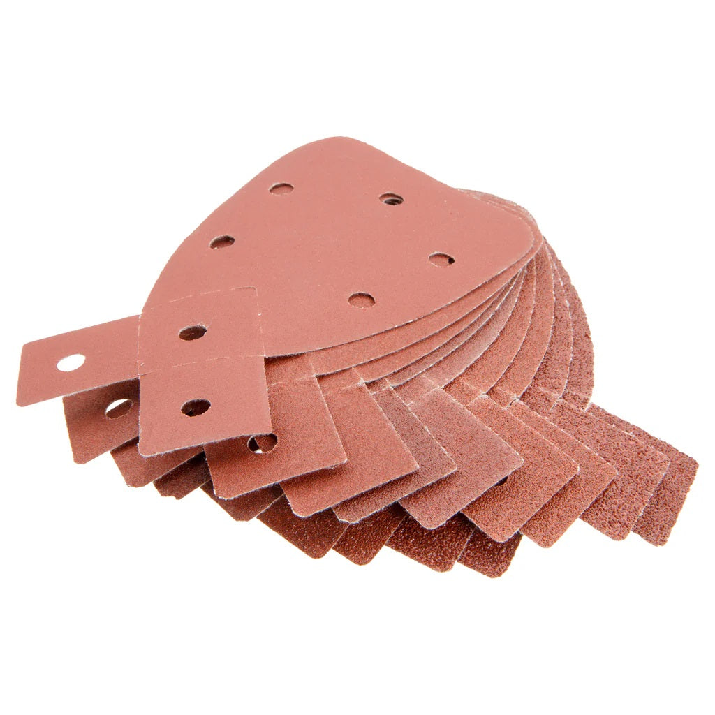 Rolson Mouse Sanding Pads Brown Pack of 10 24501 | Mixed Grits 40 to 240 | Hook and Loop Fastening | Aluminium Oxide Sandpaper | Ideal for Wood-Metal and Plastic