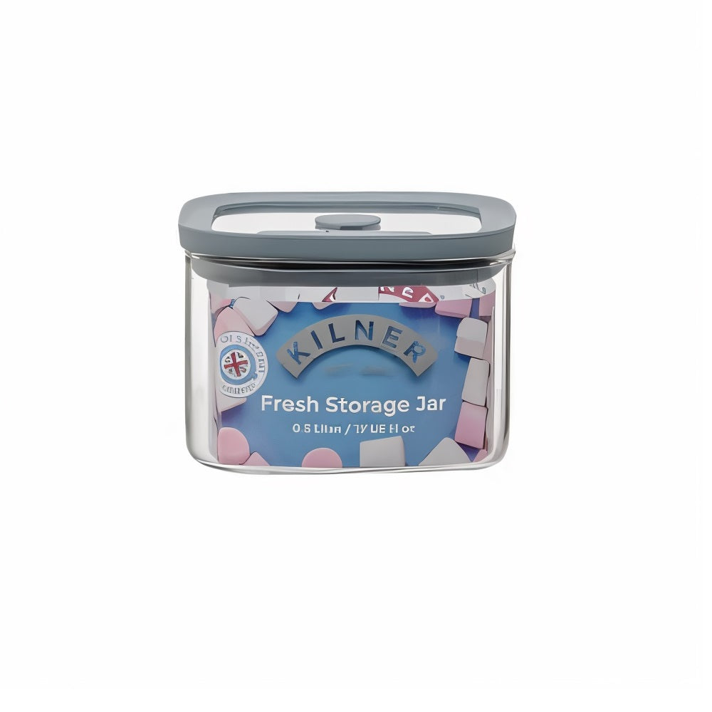 Kilner Square Fresh Storage Jar Clear 0.5Ltr 25.100 | Reuse | Refill | Recycle | Made to Last | Glass is Best