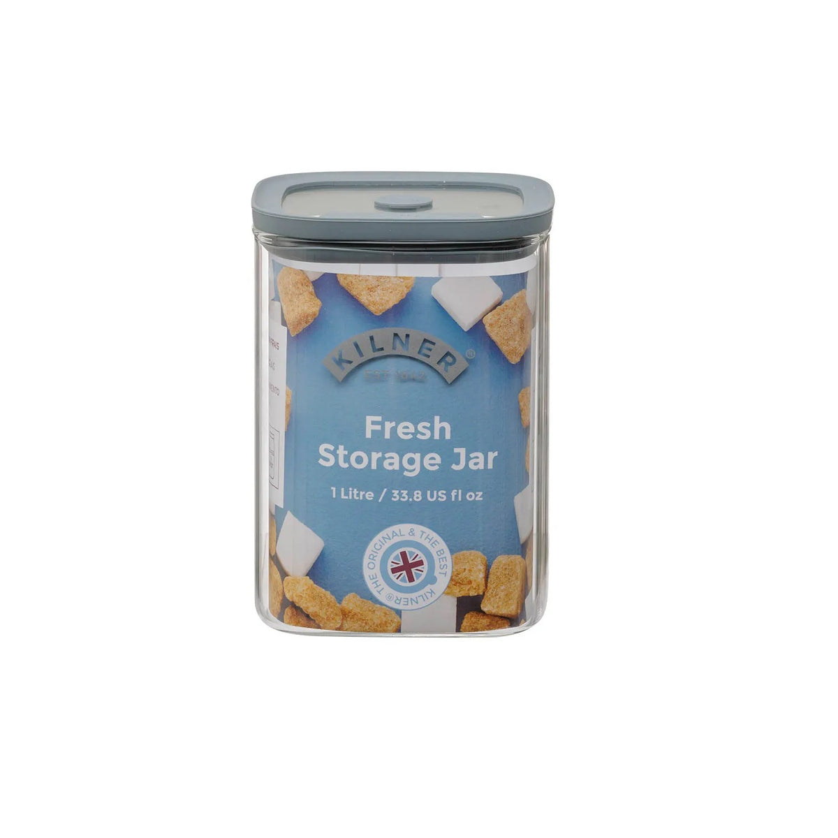 Kilner Fresh Storage Jar Clear 1Ltr H14.6cm x W10.4cm x L10.4cm 25.101 | Durable Glass | Reuse | Refill | Recycle | Made to Last | Glass is Best
