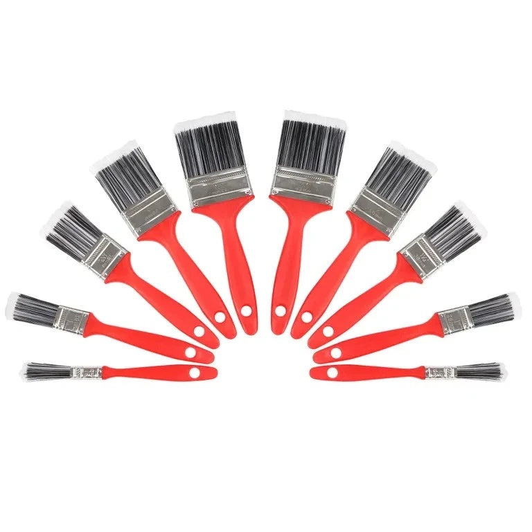 Dekton Paint Brush Set Red Assorted Sizes Pack of 10 DT95834 | Ideal For Water Based Gloss and Emulsion Paints | Suitable For Use With Varnishes and Stains