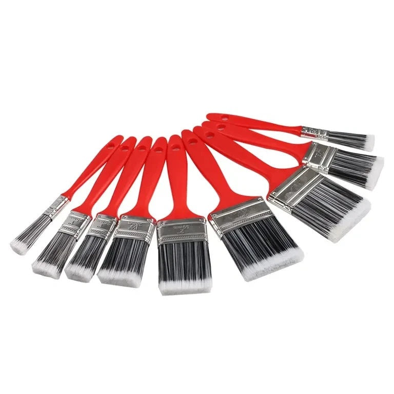 Dekton Paint Brush Set Red Assorted Sizes Pack of 10 DT95834 | Ideal For Water Based Gloss and Emulsion Paints | Suitable For Use With Varnishes and Stains