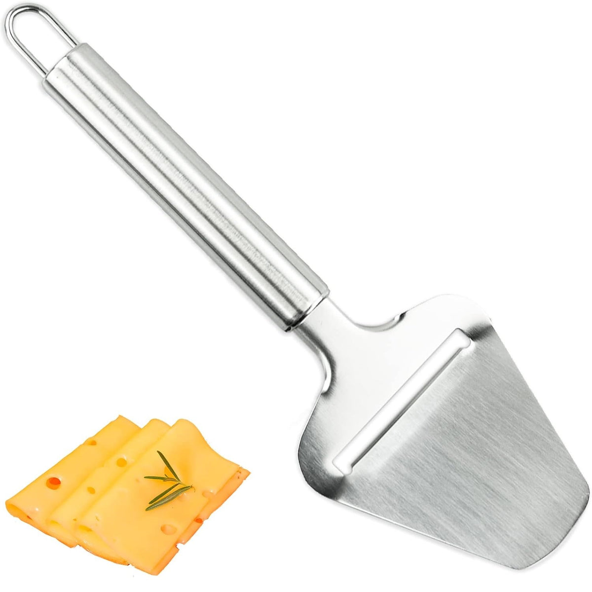 Ashley Housewares Stainless Steel Cheese Slicer Chrome VP113 | Sharp Blade | Durable and Hardwearing | Ergonomic Handle | Dishwasher Safe