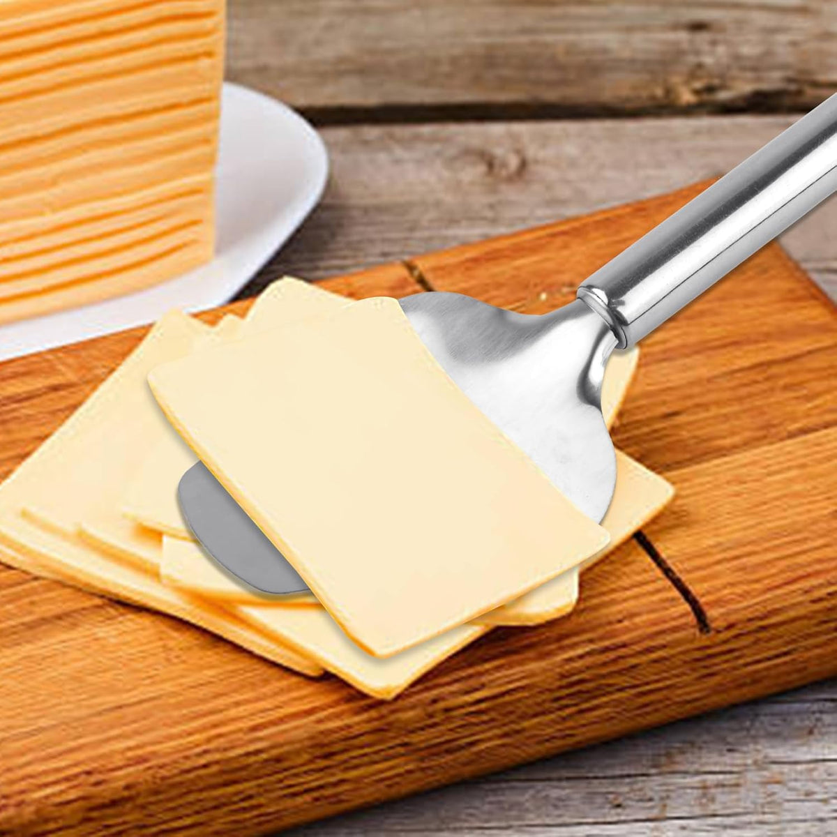 Ashley Housewares Stainless Steel Cheese Slicer Chrome VP113 | Sharp Blade | Durable and Hardwearing | Ergonomic Handle | Dishwasher Safe