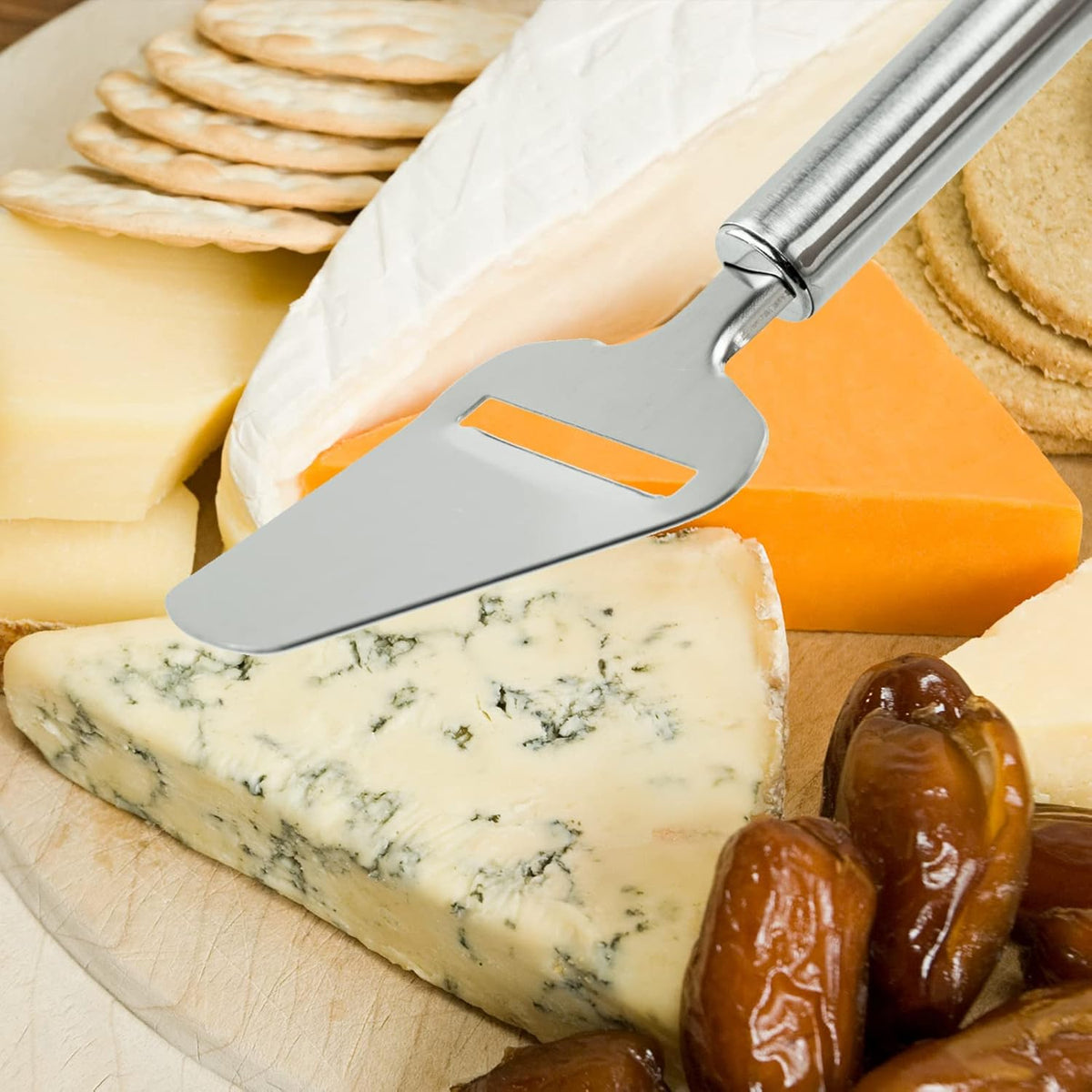 Ashley Housewares Stainless Steel Cheese Slicer Chrome VP113 | Sharp Blade | Durable and Hardwearing | Ergonomic Handle | Dishwasher Safe