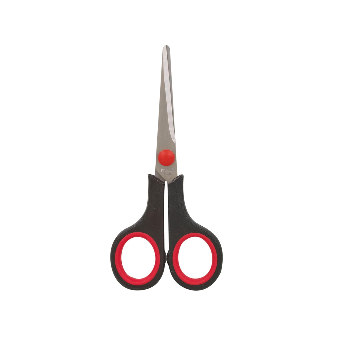 DID Stainless Steel Scissors Black and Red 7-Inch Pack of 2 HH2489 | Stainless Steel Blades | Plastic Grips | Ideal for Home-School or Office Use