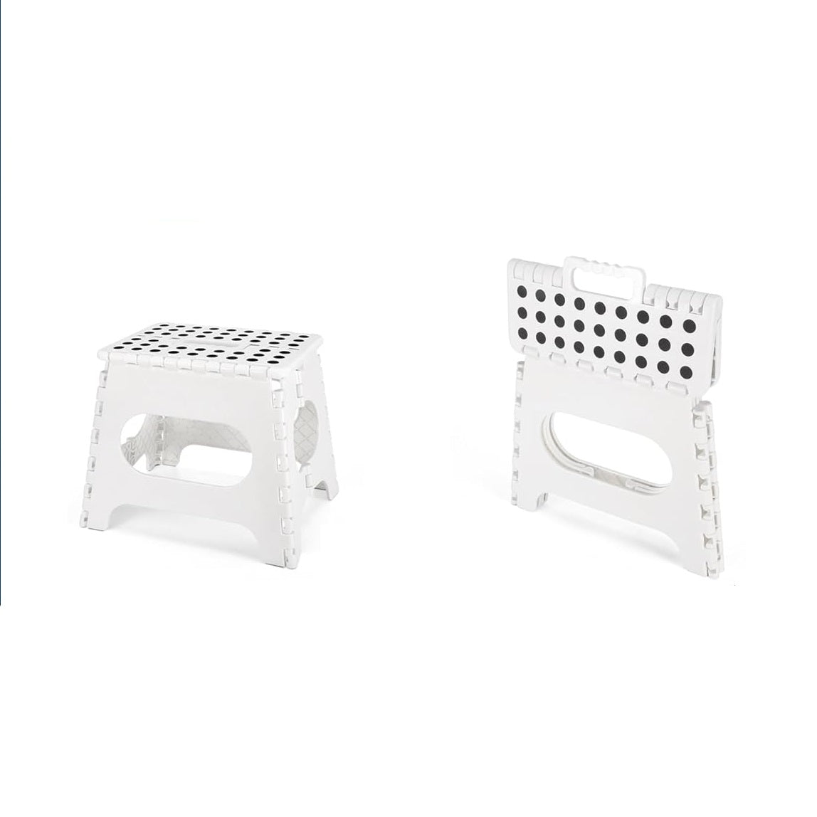 DID Folding Step Stool White 22cm x 22cm x 29cm HH2606 | Non-Slip Surface | Carrying Handle | Space Saving and Foldable | Supports Up to 150Kg | Stable and Easy to Store