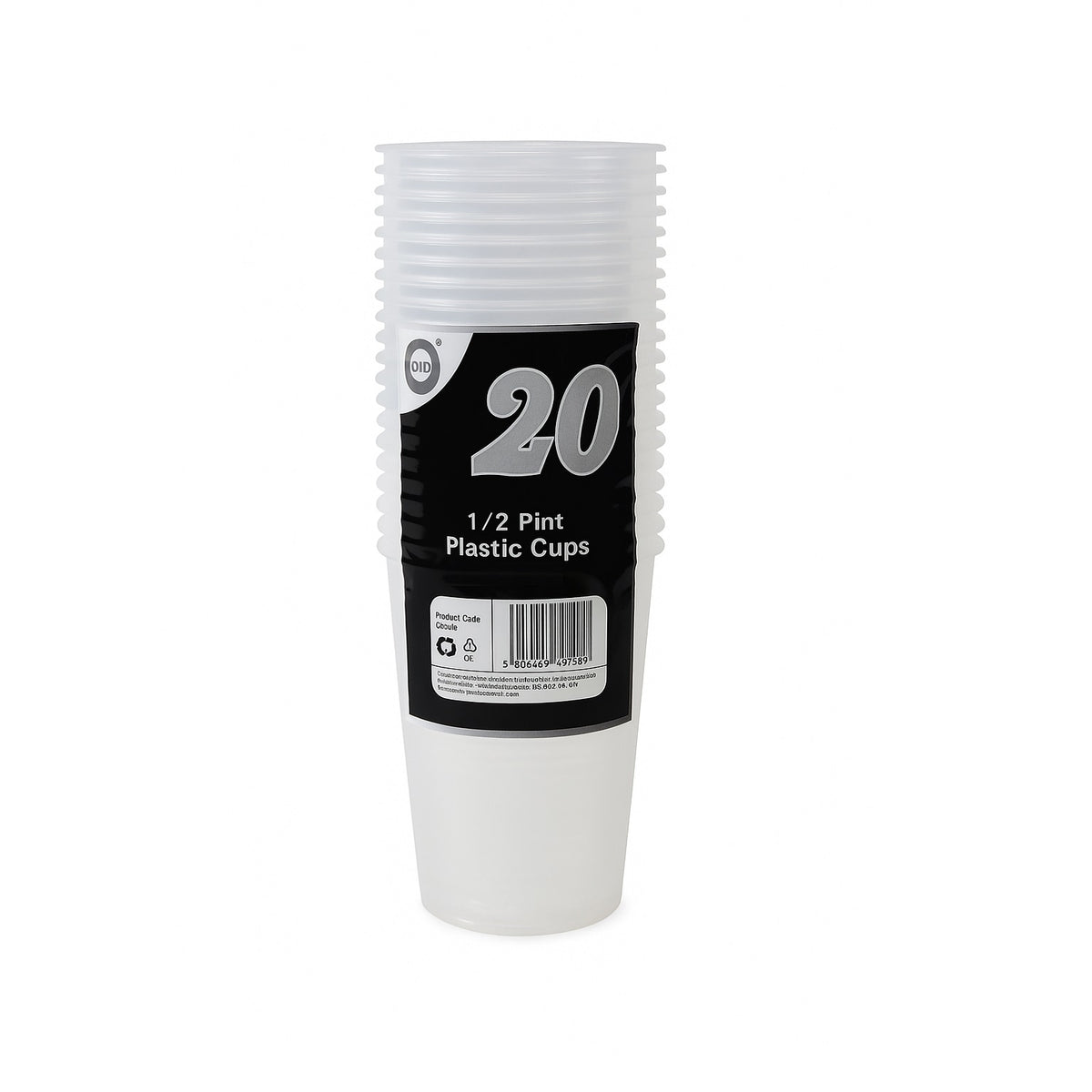 DID Half Pint Plastic Cups Clear 280ml Pack of 20 DD9742 