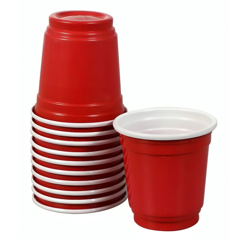 DID Plastic Shot Cups Red 60ml Pack of 20 PY0636 | Reusable | Ideal for Parties and Drinking Games