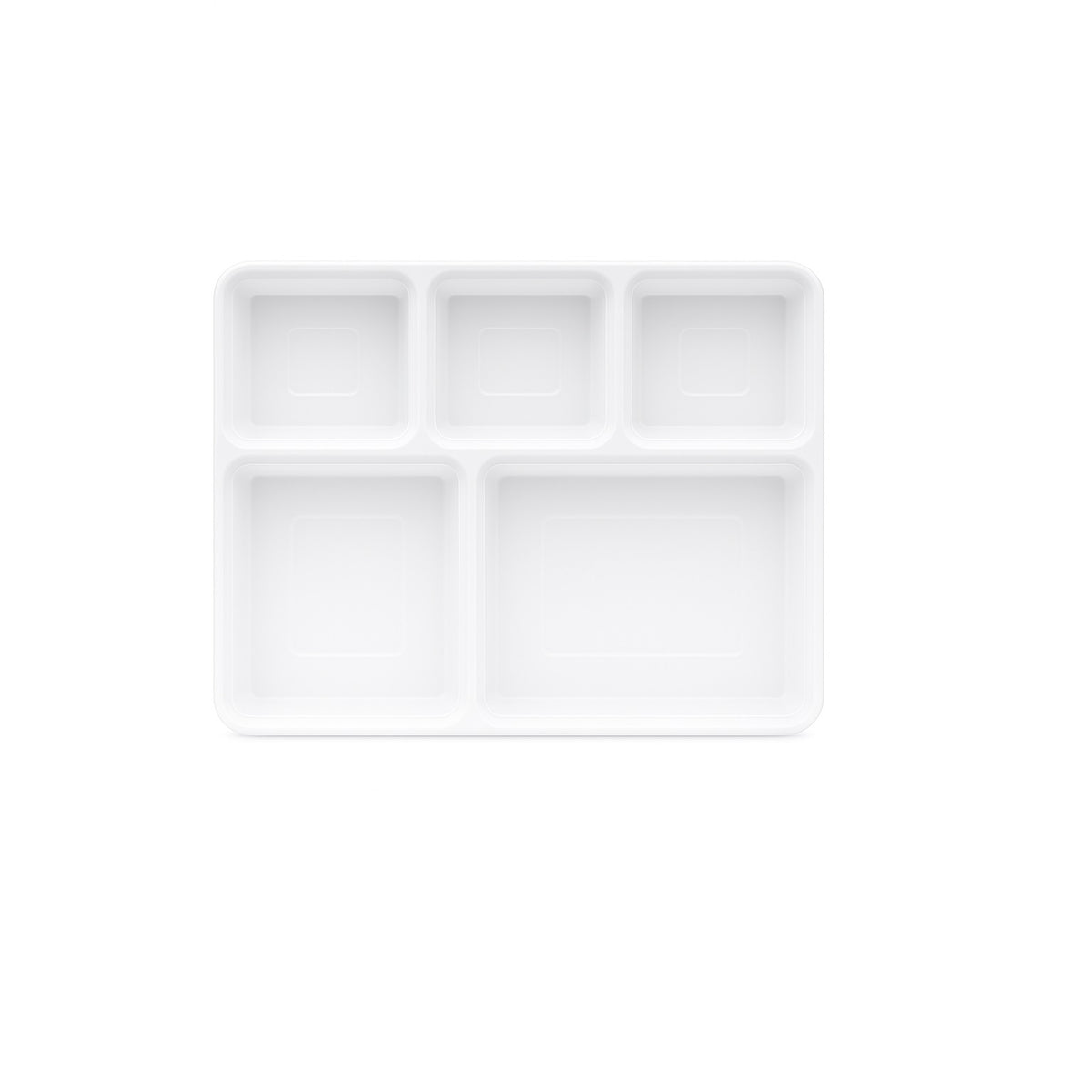 DID Deluxe Heavy Duty 5 Compartment Plastic Dinner Plates White Pack of 25 DD9990 | Reusable and Washable | Premium Quality | Ideal for Parties | Small Gatherings