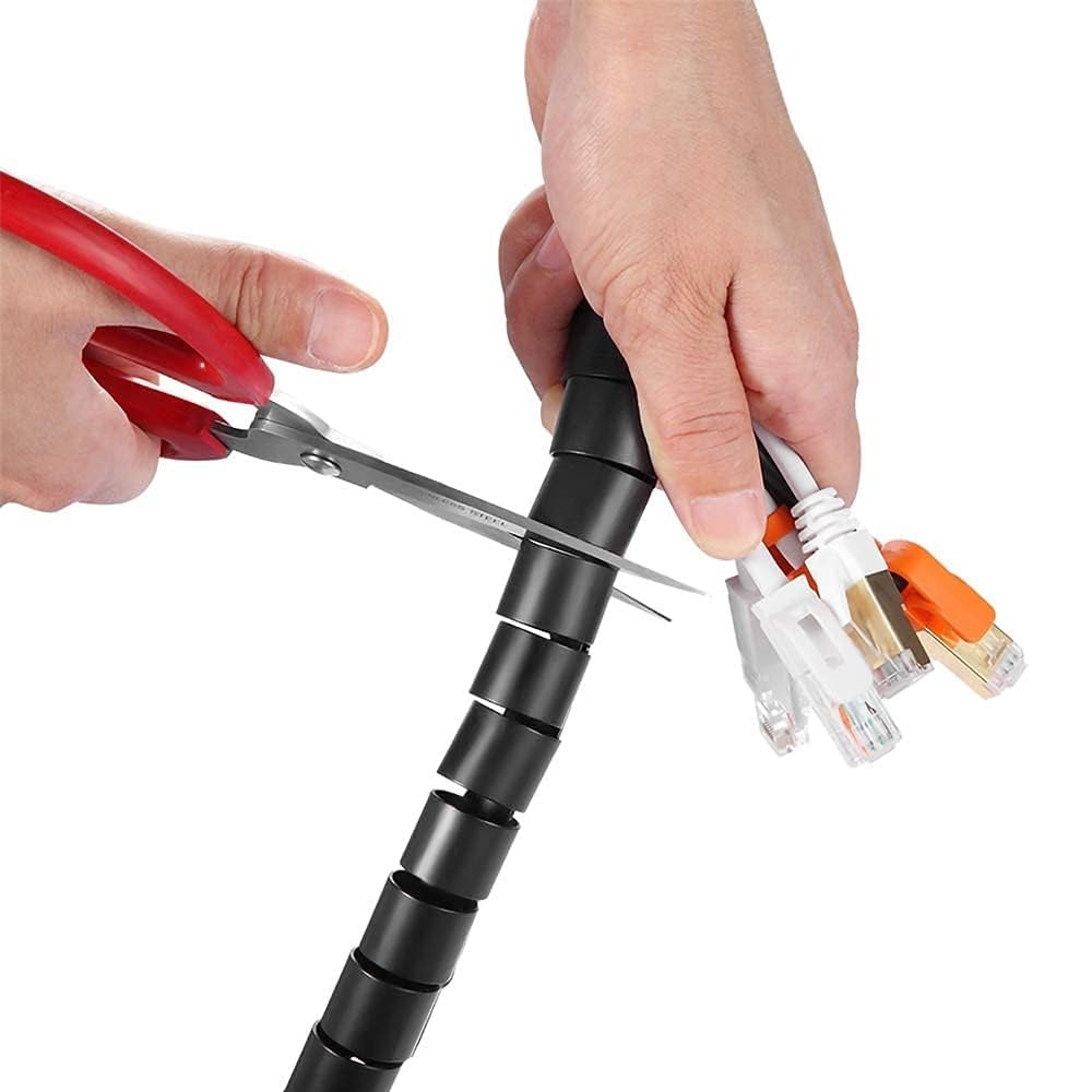 Blackspur Cable Tidy Kit with Cable Clip Black 1.7Mtr CT127 | Made from PE Materials | Used to Arrange Various Cables | Easy Operation