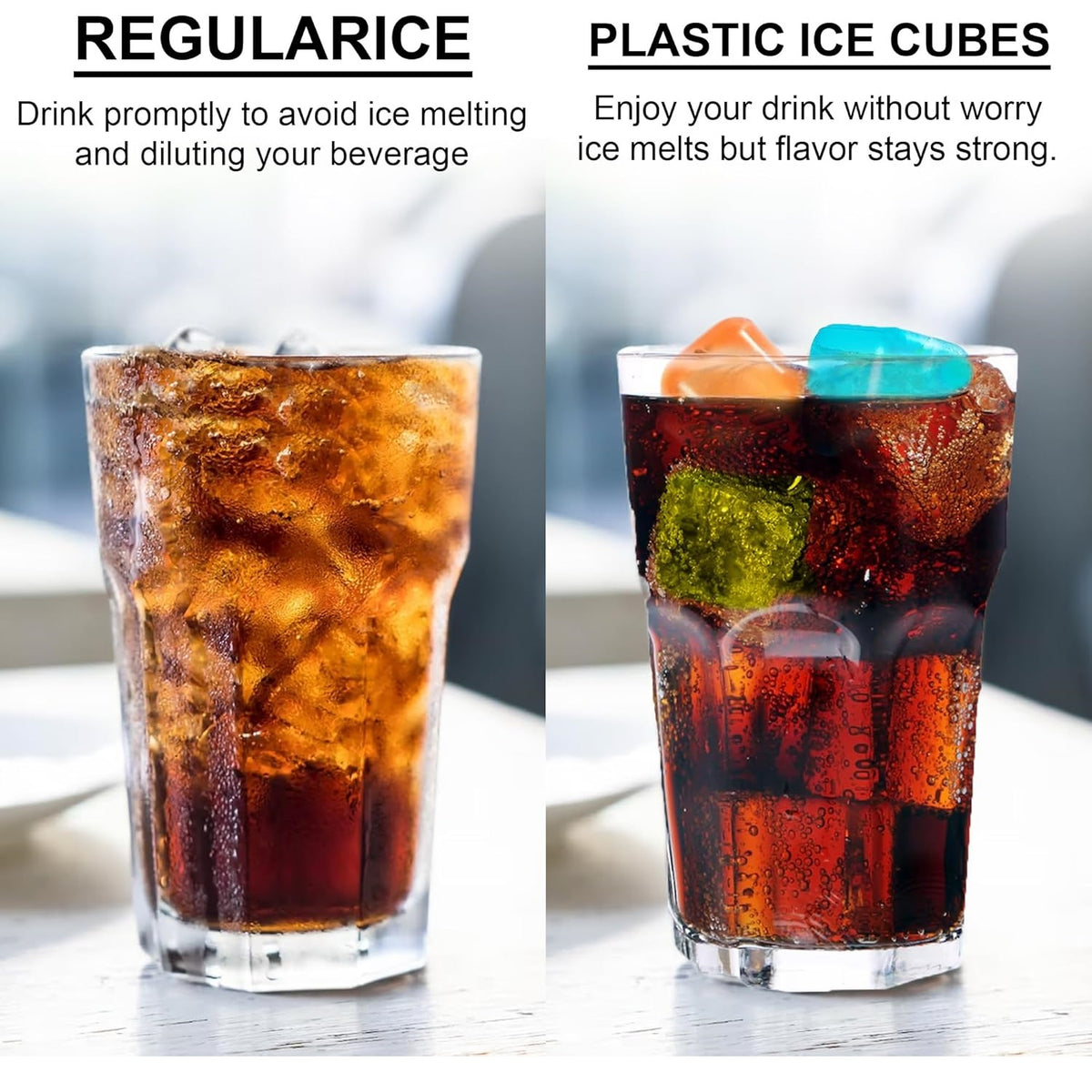 DID Plastic Reusable Ice Cubes Multicolour Pack of 18 KW8265 | Fast Freezing Cubes | For Drinks-Parties and BBQs | No Fuss | Easy to Use and Store