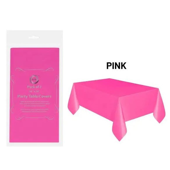 DID Party Table Covers Assorted Colours 54-Inch x 54-Inch Pack of 2 PY0607 | Plastic Tablecloths | Spill-Proof and Easy to Clean | Ideal for BBQs-Birthdays-Picnics and More