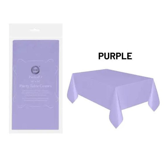 DID Party Table Covers Assorted Colours 54-Inch x 54-Inch Pack of 2 PY0607 | Plastic Tablecloths | Spill-Proof and Easy to Clean | Ideal for BBQs-Birthdays-Picnics and More