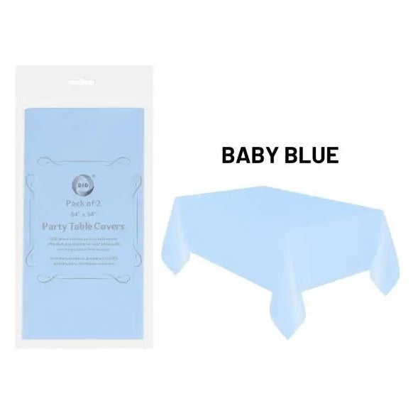 DID Party Table Covers Assorted Colours 54-Inch x 54-Inch Pack of 2 PY0607 | Plastic Tablecloths | Spill-Proof and Easy to Clean | Ideal for BBQs-Birthdays-Picnics and More