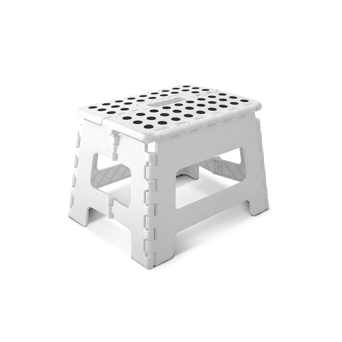 DID Folding Step Stool White 39cm x 22cm x 29cm HH2652 | Non-Slip Surface | Carrying Handle | Space Saving and Foldable | Supports Up to 150Kg | Stable and Easy to Store