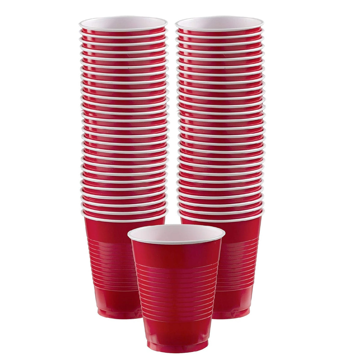 DID Plastic Drinking Cups Red 18oz Pack of 40 PY0638 | Reusable | Ideal for Parties and Drinking Games | Recommended only for Cold Drinks